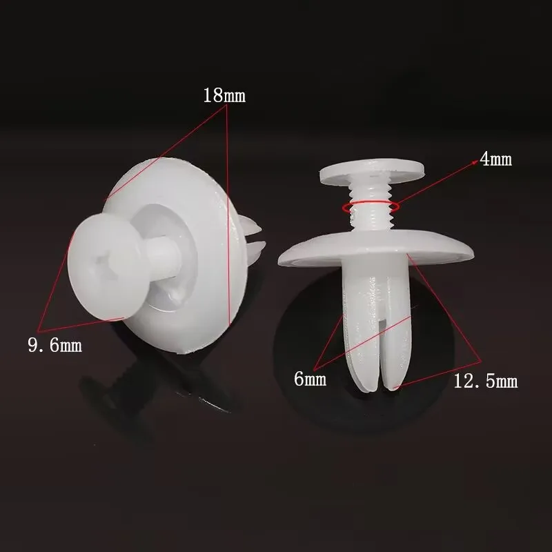 

Автомобильный бампер брызговик багажник Белый Серый Бежевый пластиковая заклепка Универсальный 6 мм отверстие Расширение винт крепежные зажимы автоматическая защелка