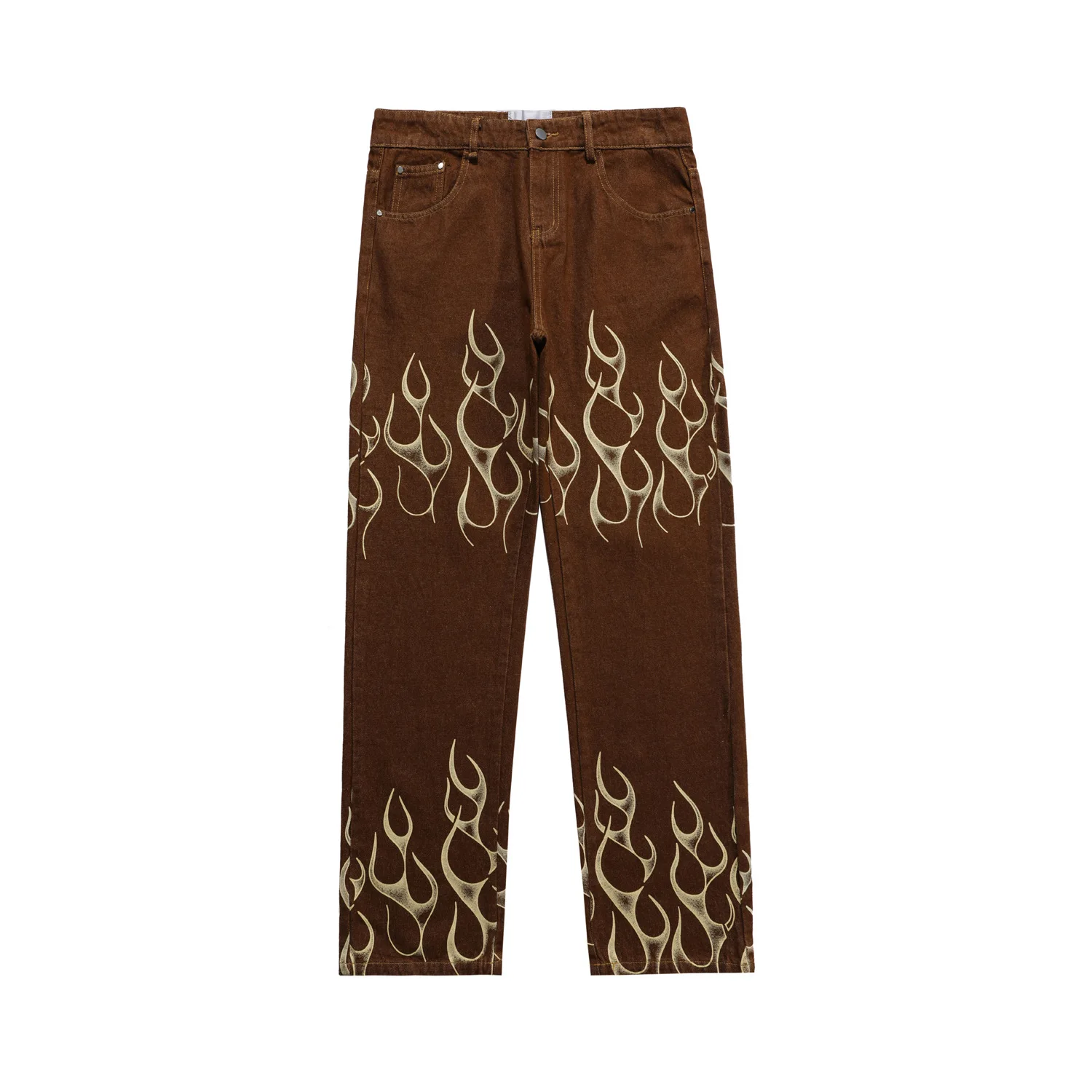 MADE EXTREME Flame fire jeans y2k hombre denim jeans for men women’s jeans streetwear pants for men skinny jeans men