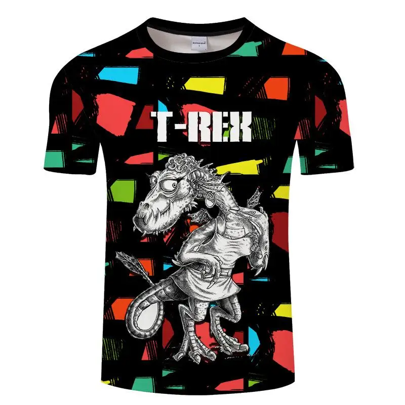 

Черно-белые мужские футболки, пуловер с рисунком динозавра, женская одежда, топы большого размера с круглым вырезом, уличная одежда