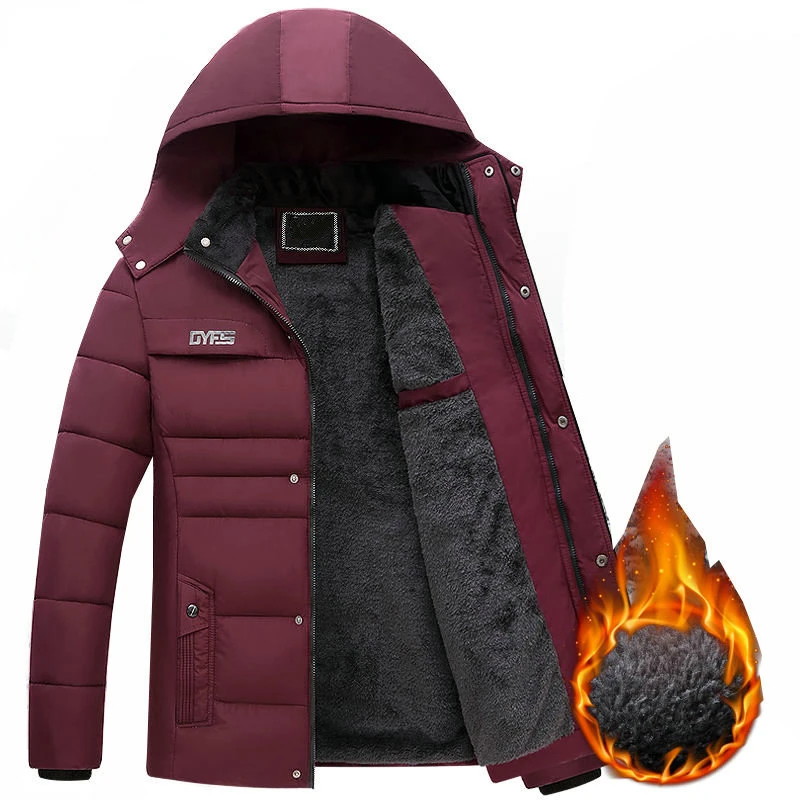 Men Coats 2022 Winter Jacket Men Thicken Hooded Waterproof Outwear Warm Coat Fathers' Clothing Casual Men's Overcoat
