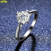 100% Pass Diamond Test Moissanite Rings Platinum Plated Sterling Silver Round Cut Diamond Wedding Band Ring Set for Women Gift