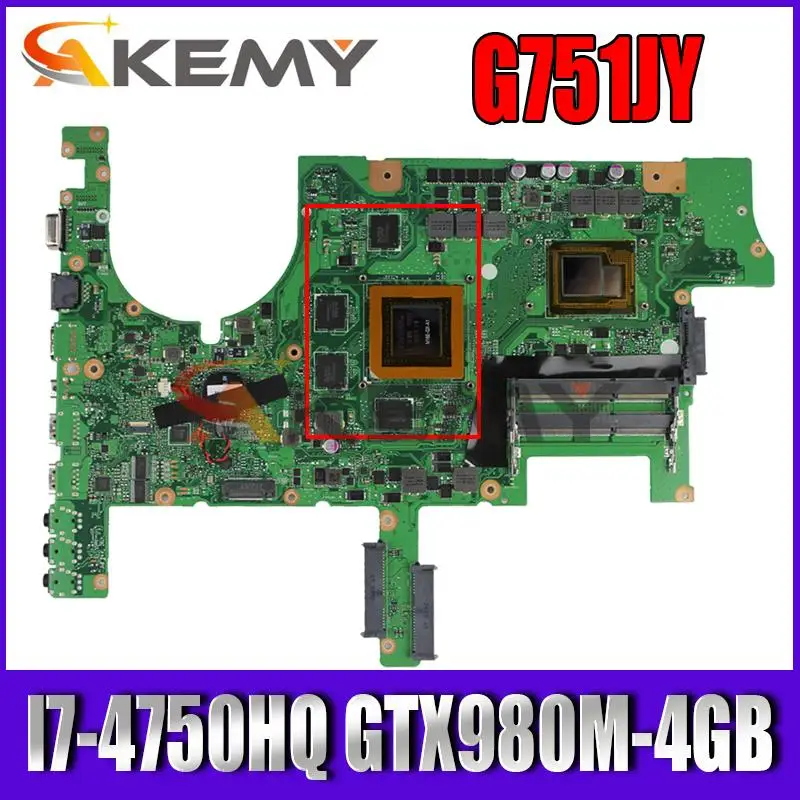 

G751JY original motherboard is suitable for ROG ASUS G751JY G751JM G751JL G751J laptop motherboard with I7-4750HQ GTX980M-4GB