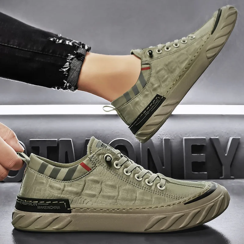 

Men's Comfortle Sneakers Casual Breathle Large Size Round Head Vulcanized Shoes Skateboard Sports Flats Chaussures Homme