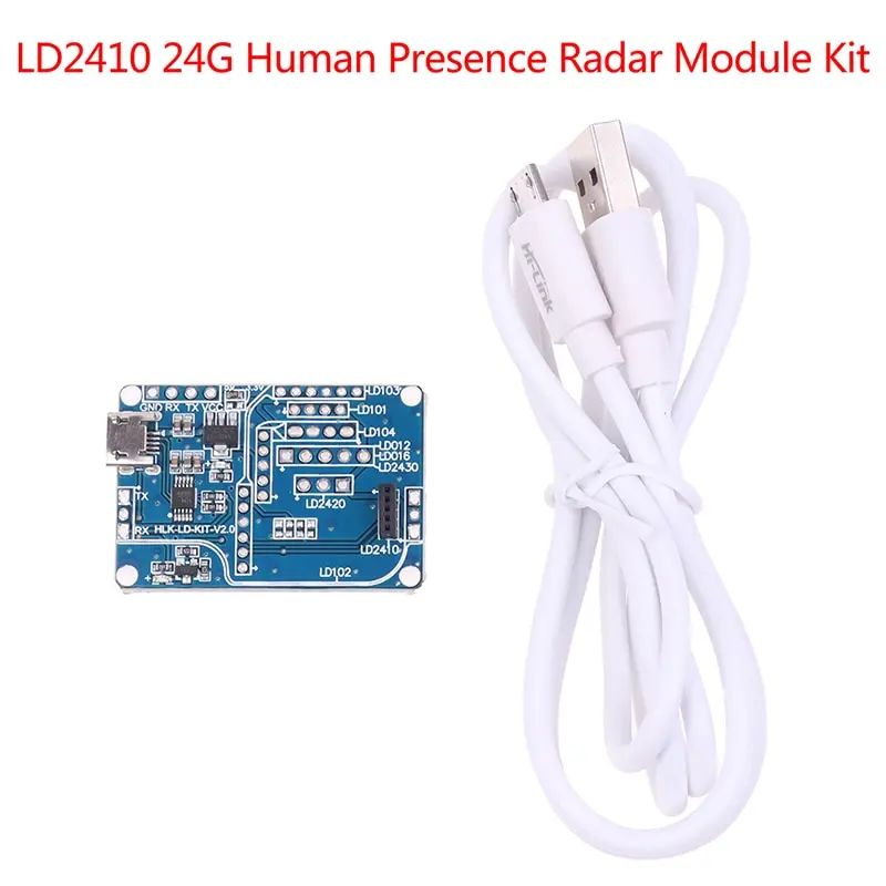 

New 24G Human Presence Radar Module Kit For LD2410 Respiration Heartbeat Monitoring Non-contact Induction Smart Sensor