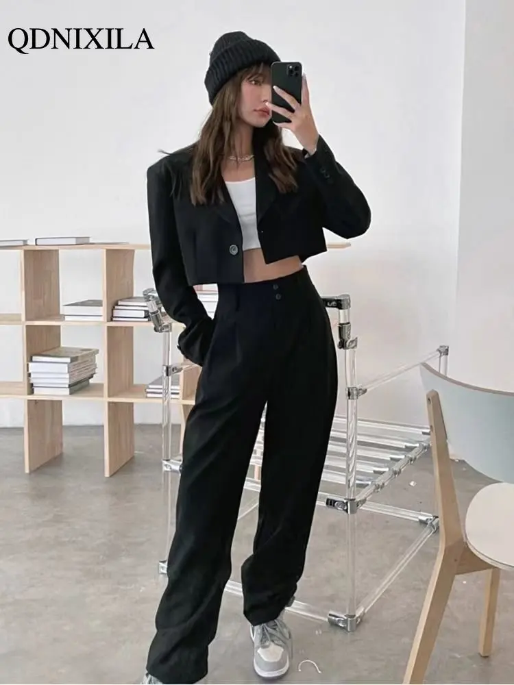 2023 Spring Summer Chic and Elegant Blazer for Women's New Korean Fashion Brief Long Sleeve Temperament Suit Jacket Women