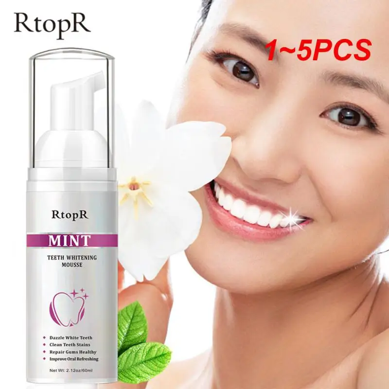 

1~5PCS Teeth Cleansing Whitening Mousse Whitening Teeth Remove Tooth Stains Clean Mouth Fresh Breath Mint Foam Portable