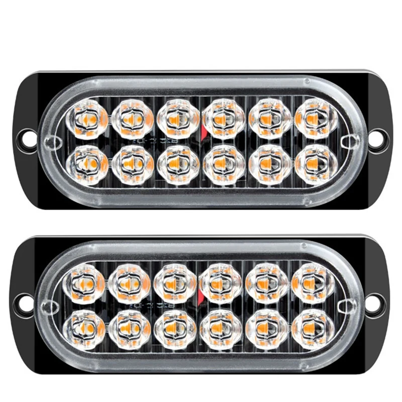 

2Pcs LED Strobe Warning Light Strobe Grille Flashing Lightbar Truck Car Beacon Lamp Traffic Light 12V 24V