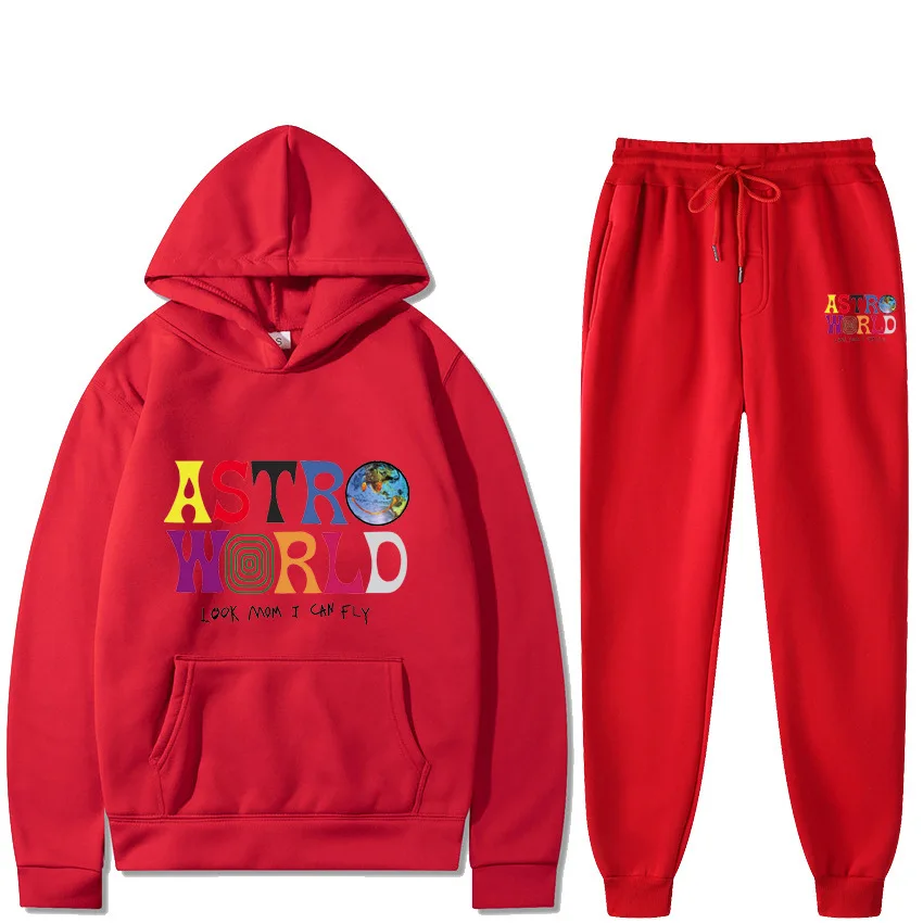 2023 New Fashion Hoodie Street Premium Print Advanced Astroworld Fashion Sweatshirt Men's and Women's Sweater Set