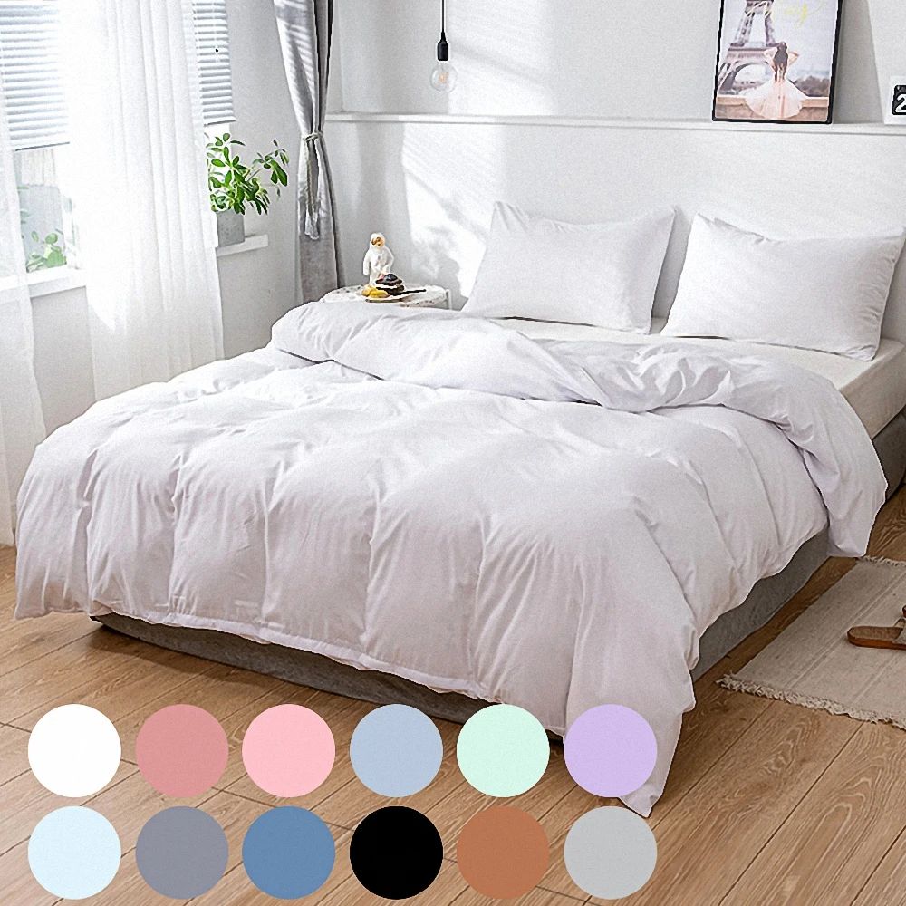 Однотонный Комплект постельного белья с пододеяльником и одеялом для гостиниц
