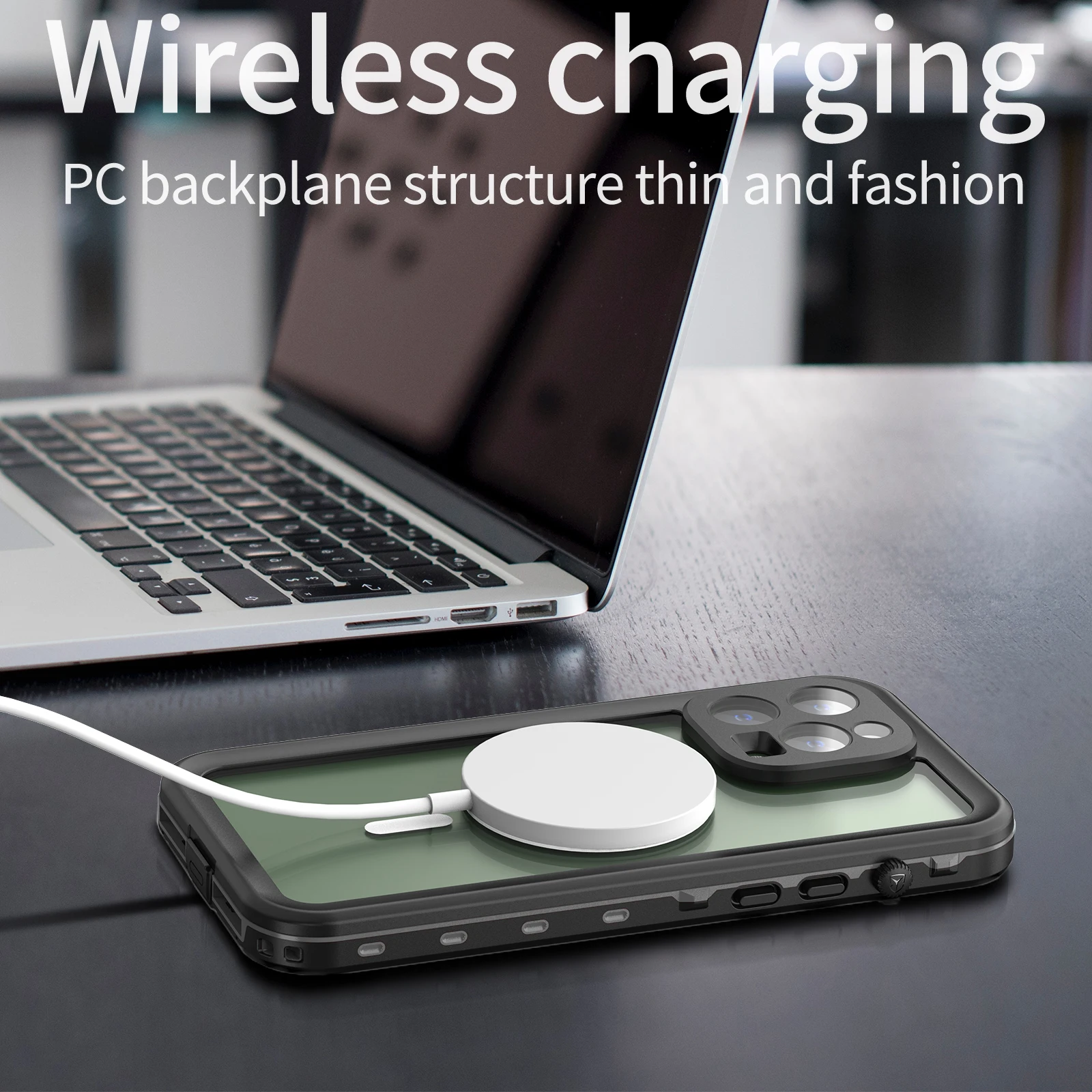 IP68 Waterproof Case On For iphone 14 Pro Max Case Transparent Armor Diving Swim Wireless Charging Full Cover iphone14 Plus Capa