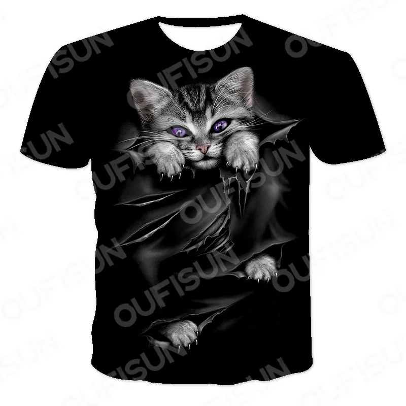 

Футболка мужская с 3D-принтом животных, модная рубашка в стиле хип-хоп, с коротким рукавом, свободная красивая одежда в стиле оверсайз, 110-6XL, н...