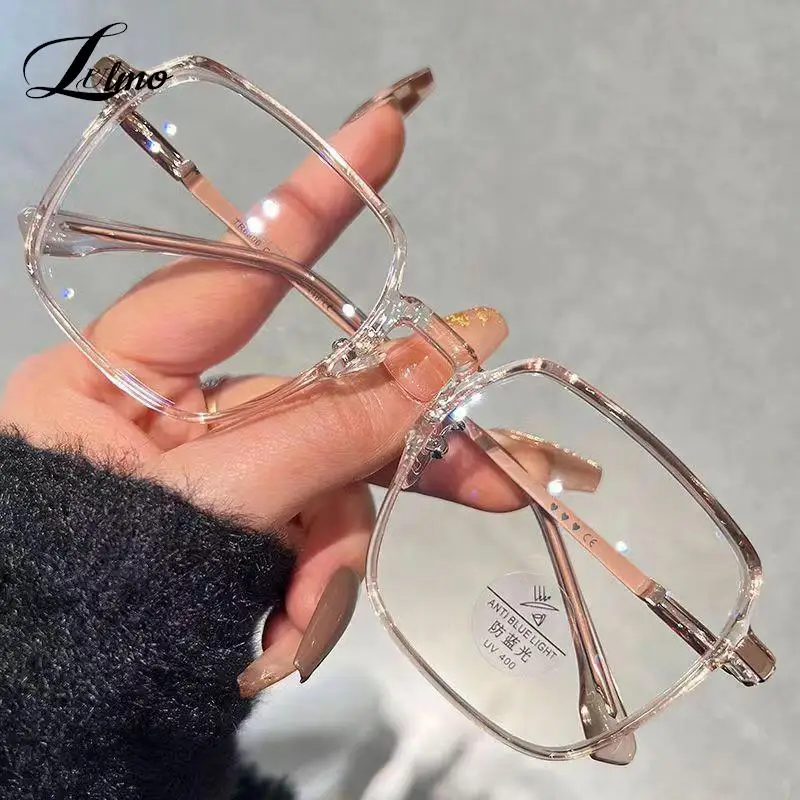 Крупная квадратная оправа, очки с защитой от синего света, модные ретро ...