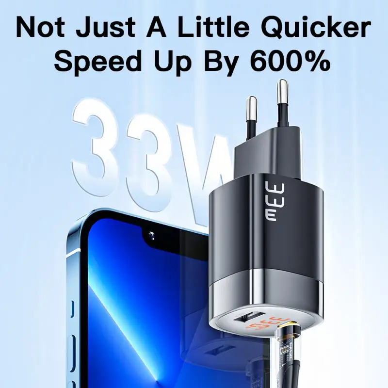 

Usb C Charger Digital Display Portable Wall Charger Pd Fast Charging 33w Gan For Iphone 13 12 Max Pro Ipad Quick Charger