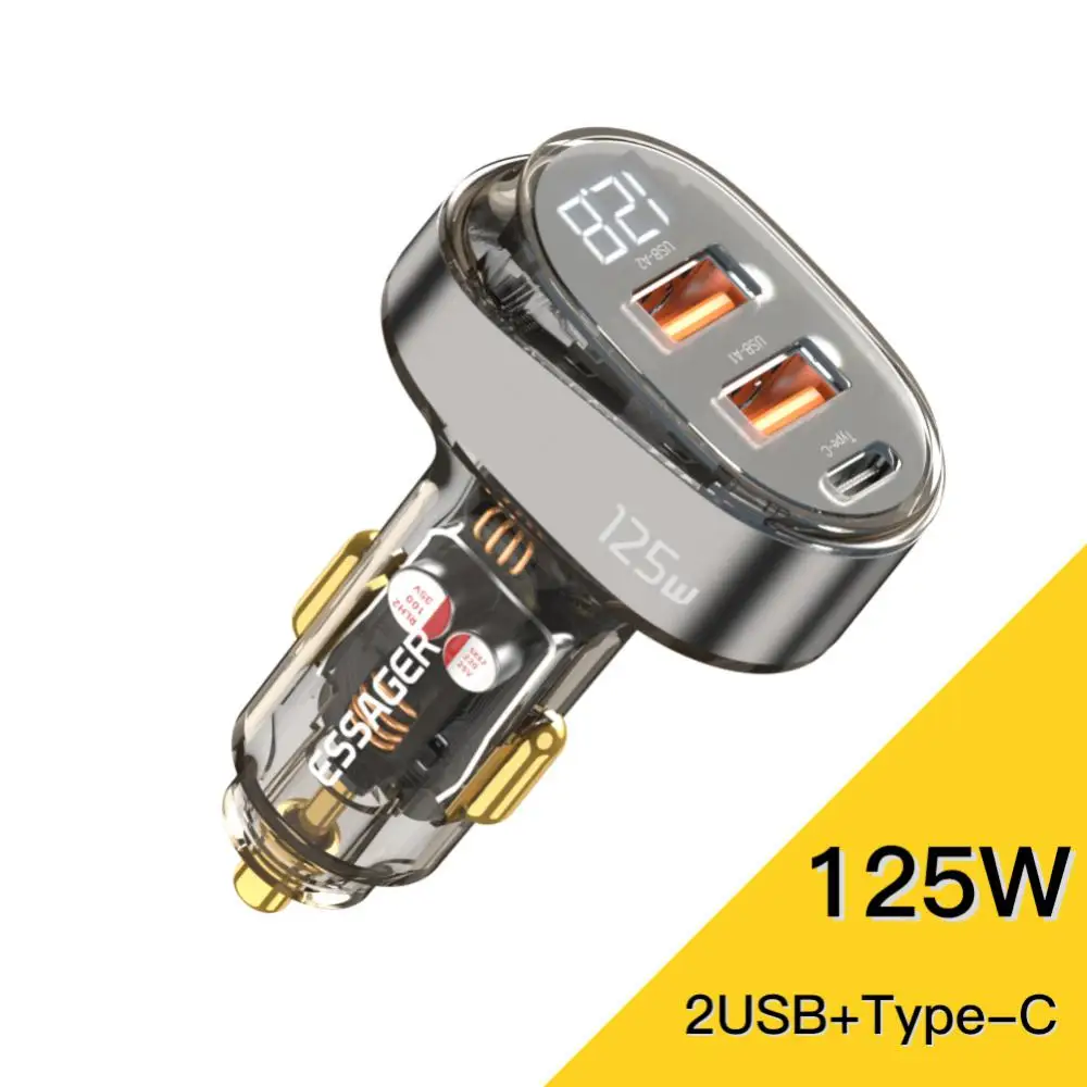 

Автомобильное зарядное устройство 125 Вт с двумя USB-портами и цифровым дисплеем