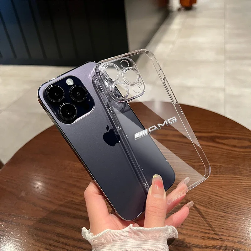 Модный прозрачный чехол для телефона iPhone 13 Pro Mini 11 12 Max Xr X Xs 7 8 Plus Mercedes Benz AMG W204 W205 W203
