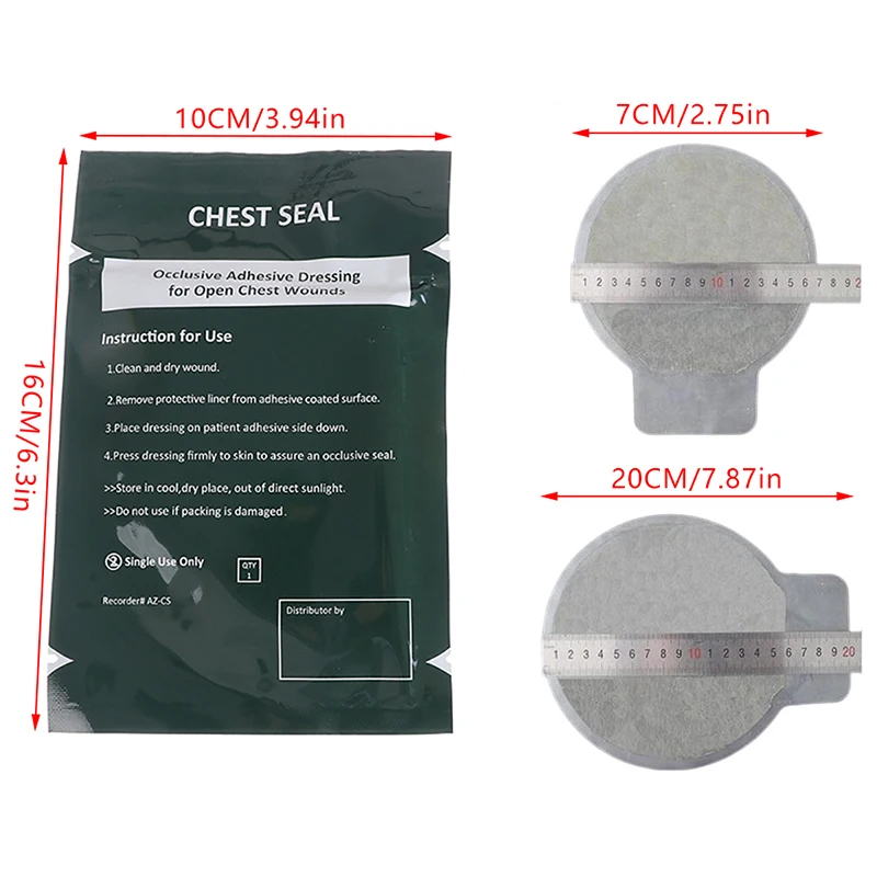 

Medical Vent Chest Seal Vented Outdoor Emergency Rescue Medical Treatment Occlusive Adhesive Dressing For Open Chest Wounds