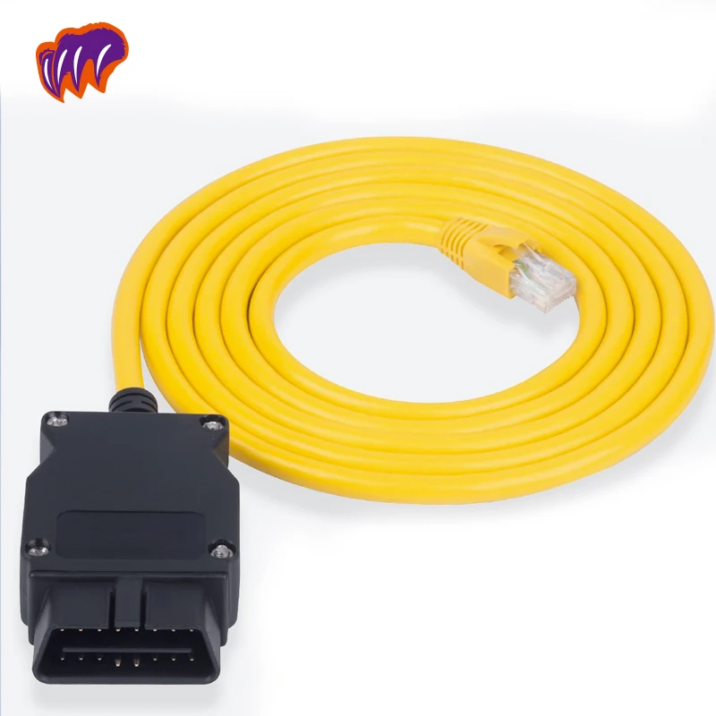 

Кабель интерфейса передачи данных 200 см 24AWG ENET ESYS, кодирование OBDII F-серии OBD2 Ethernet RJ45, кабель ENET OBD для BMWai