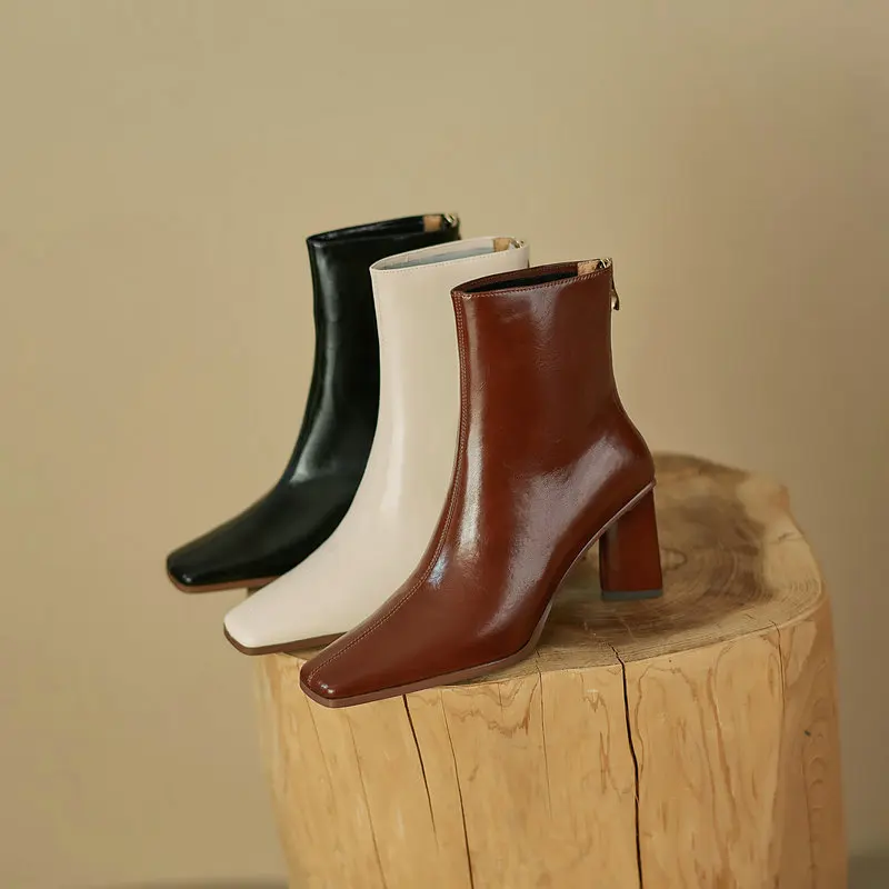 

Autumn Winter Shoes Woman Heels 2022 Fashion Female Heels Back Zipper High Heels Boots Boots Working Party Ankle Boots