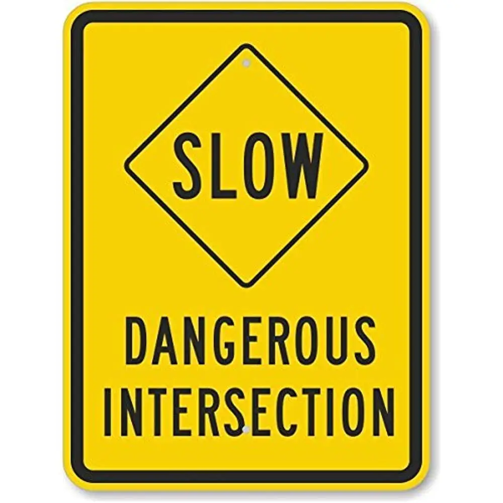 WANLN медленно опасный пересечение, инженерный металлический жестяной знак, товары для дома, гаража, бара, легкий и интересный внешний