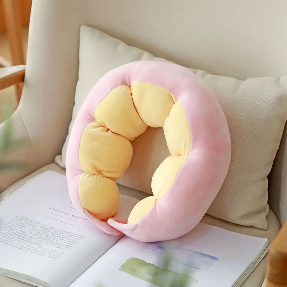 

Patchwork Color Pillow U-Shape Creative 22*28CM Home Decor Travelling Neck Massage Comfy Soft Lovely Outdoor Portable Cushions