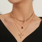 Женское многослойное ожерелье с подвеской в виде Головы Быка