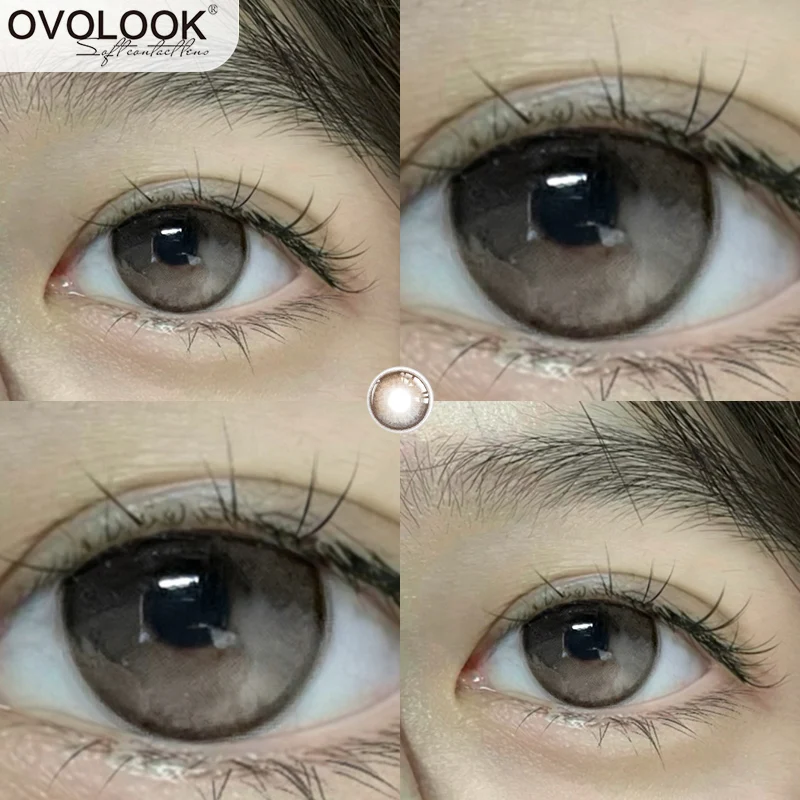 

OVOLOOK 1 Pair Brown Gray Blue Red Lenses Myopia Contact Lenses for Eyes Natural Beauty Pupils Eye Color Lenses Free Shipping