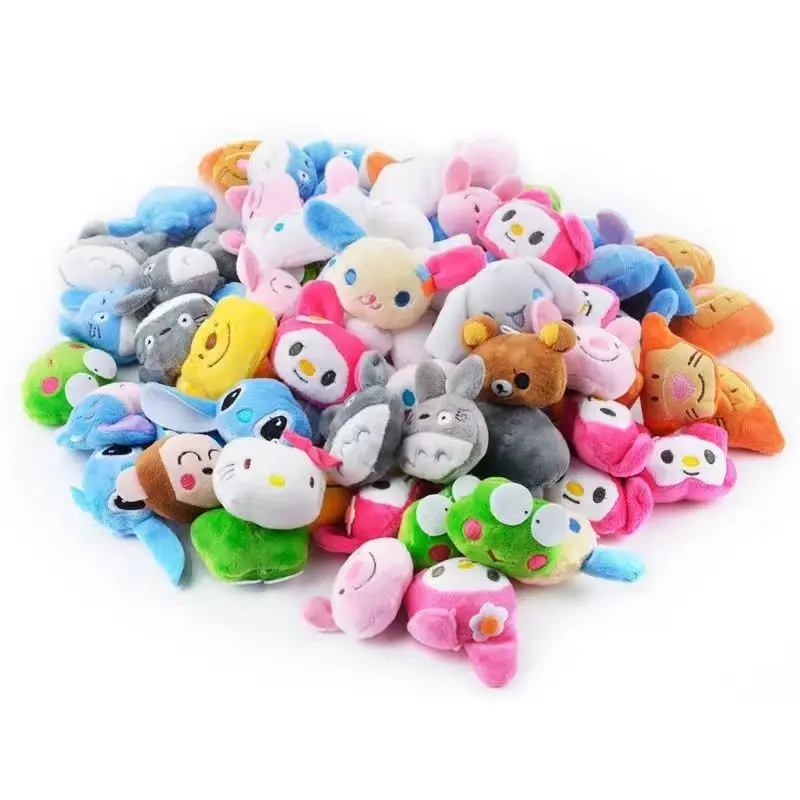 40pcs Mini Animal Plush Dolls 5-6cm Kawaii Rabbit Bear Panda Stuffed Toys for Girl Plush Claw Machine Doll Accessories Wholesale