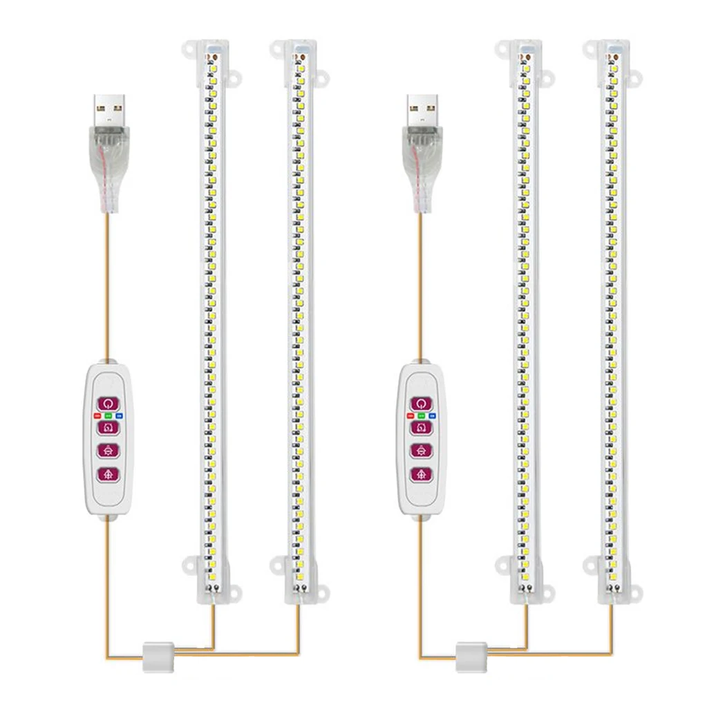 

2 Pieces Plant Growing Light Tube Portable Detachable Professional Timing Button Control LED Anti-flaming Home Lamp