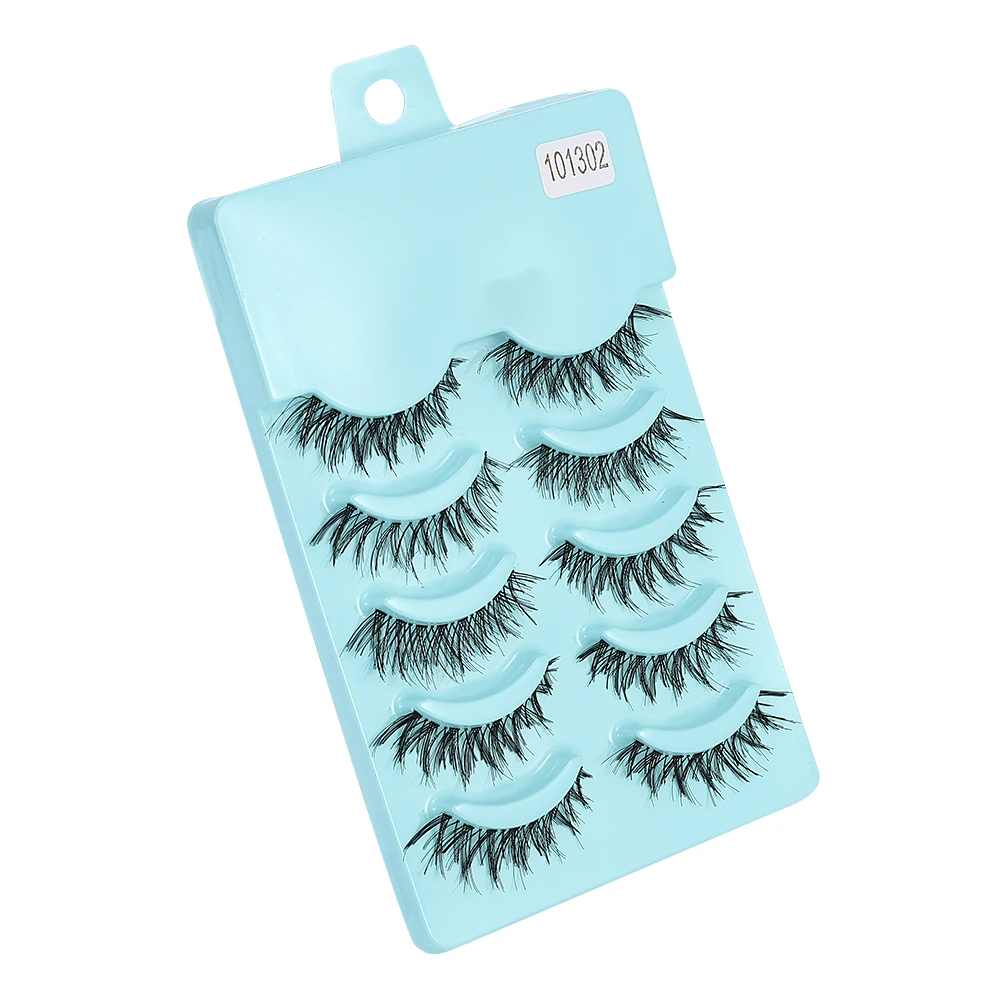 

3D Natural 5 Pairs Messy Eyelash Crisscross Wispy Fluffy Soft Faux Mink Hair False Eyelashes Lashes Extension Eye Makeup Tools