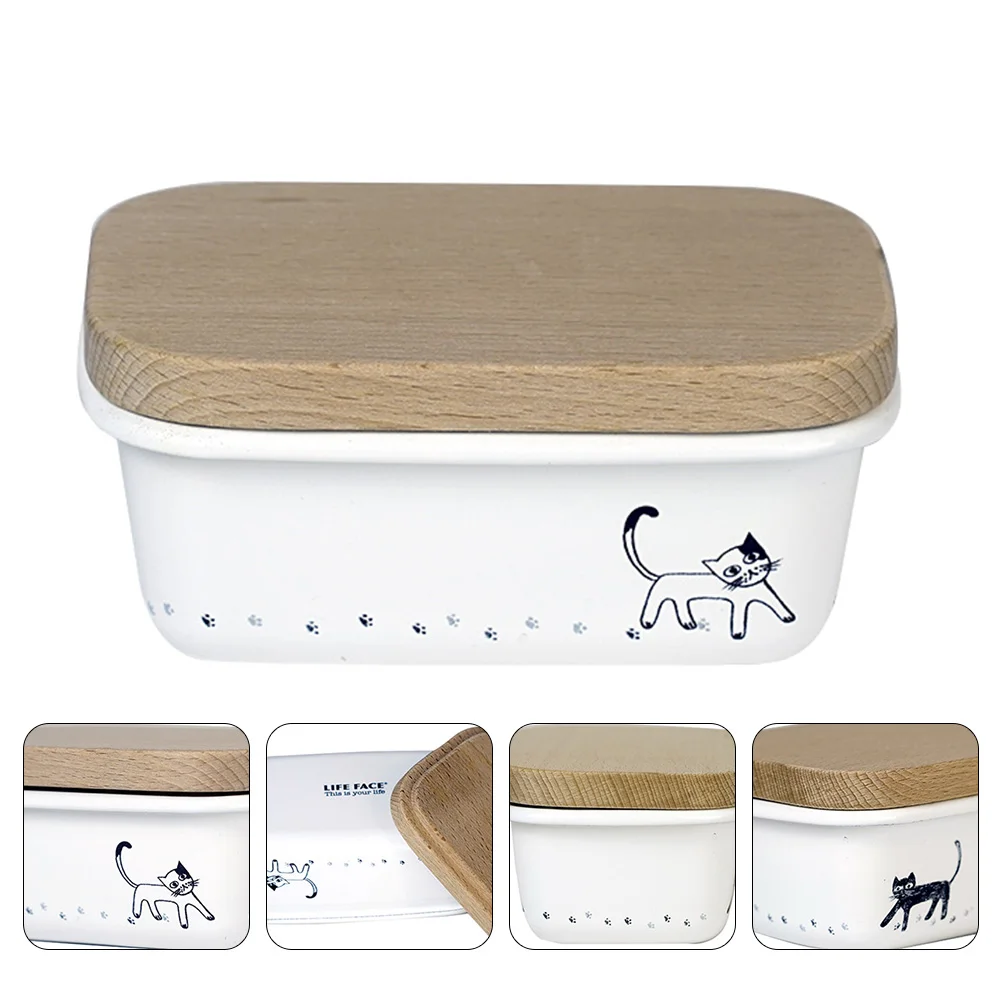 

Butter Dishplate Box Lid Holder Porcelain Large Container Keeper French Tray Cover Ceramic Plates Seasoning Serving Storage