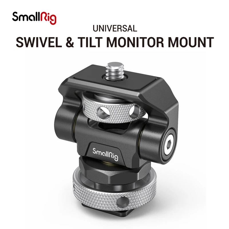 

SmallRig Quick Release Monitor Holder Camera Clamp Swivel and Tilt Adjustable Monitor Mount with Cold Shoe/ARRI/ NATO Mount 2905