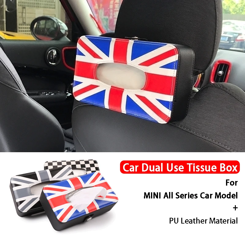 

Car Seat Back Leather Tissue Bag Storage Box For BMW MINI Cooper F54 F55 F56 F57 F60 Clubman R55 R56 R60 R61 Coutryman JCW
