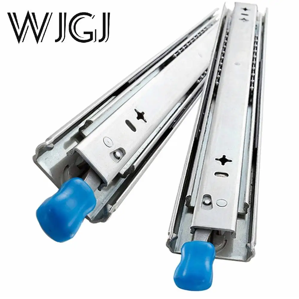 

53MM Wide Heavy Duty Drawer Slides with Lock Full Extension Ball Bearing Locking Rails Glides Industrial Slide Runners