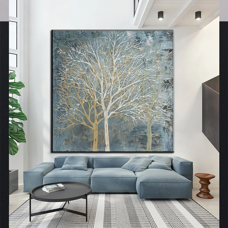 

Скандинавский абстрактный фон с изображением дерева, серебристо-серый цвет, Настенная картина, Картина на холсте, картина, минималистский Д...