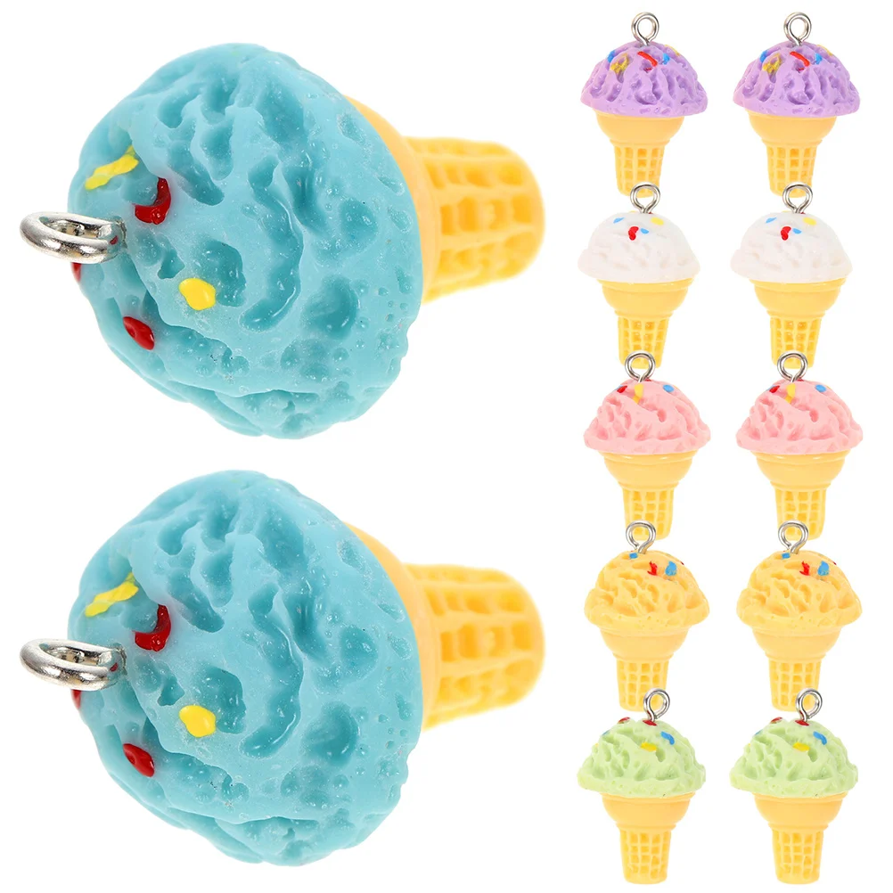 

24Pcs Ice Cream Charms Resin Pendants DIY Resin Ice Cream Charm for Jewelry Keychain Making