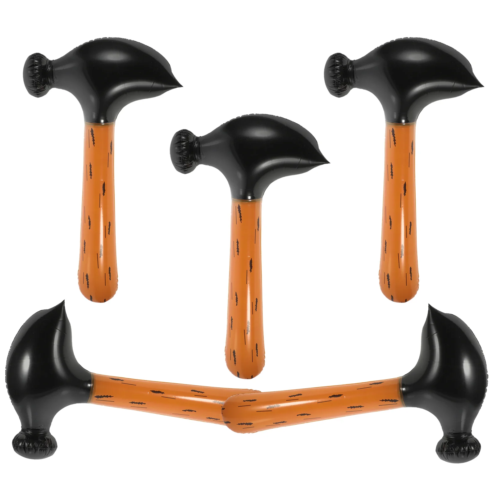 

5 Pcs Outdoor Playset PVC Hammer Toy Wood Grain Kid Gift Inflatable Air Hammers Presents