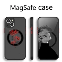 tokyo ghouls anime manga phone case transparent magsafe magnetic magnet for iphone 13 12 11 pro max mini wireless charging cover