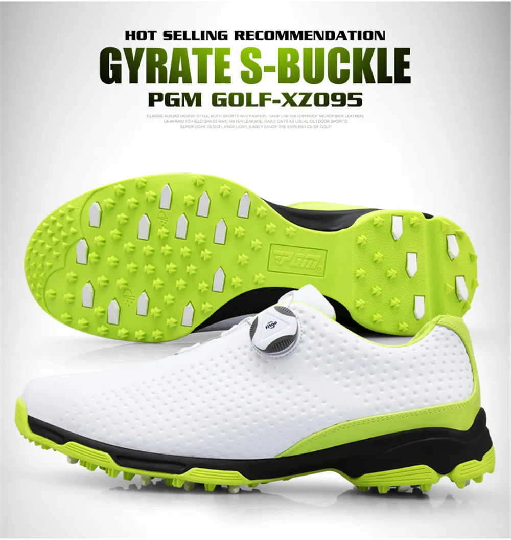 PGM Golf Shoes Men Professional Golf Shoes Waterproof Breathable Men's Golf Sneakers Rotating Shoelaces Sports Non-slip Trainers