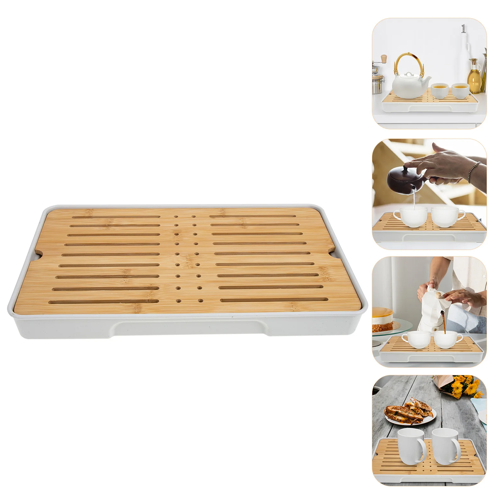 

Rectangular Tea Service Plate Household Teaware Holder Party Tea Serving Tray