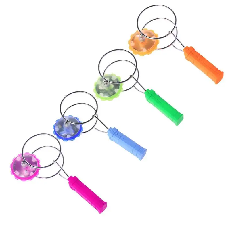 

Hand-Cranked Spinning Top Magic Inertial Rotation Track Rolling Flywheel Colorful Luminous Magnetic Track Children's Toys