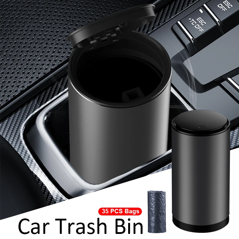 

Mini Alloy Garbage Can Car Trash Bin For Car Dustbin Waste Rubbish Basket Bin Organizer Storage Holder Bag Auto Accessories