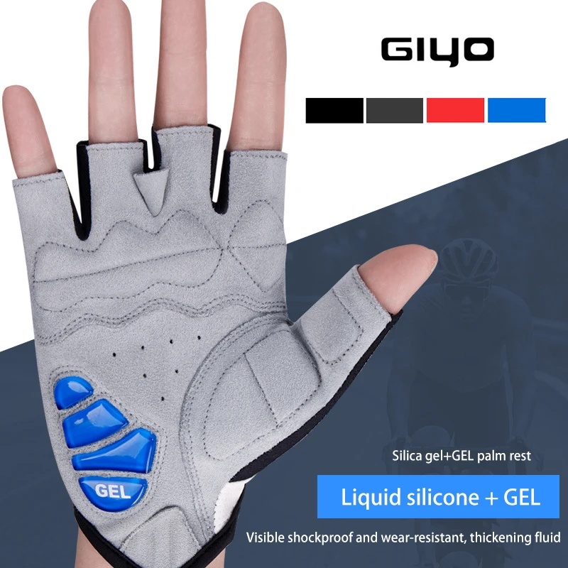 

GIYO Bicycle Riding Gloves Half Finger Road Gel Pad Breathable MTB Road Racing Outdoor Sports Cycling Gloves for Men and Women