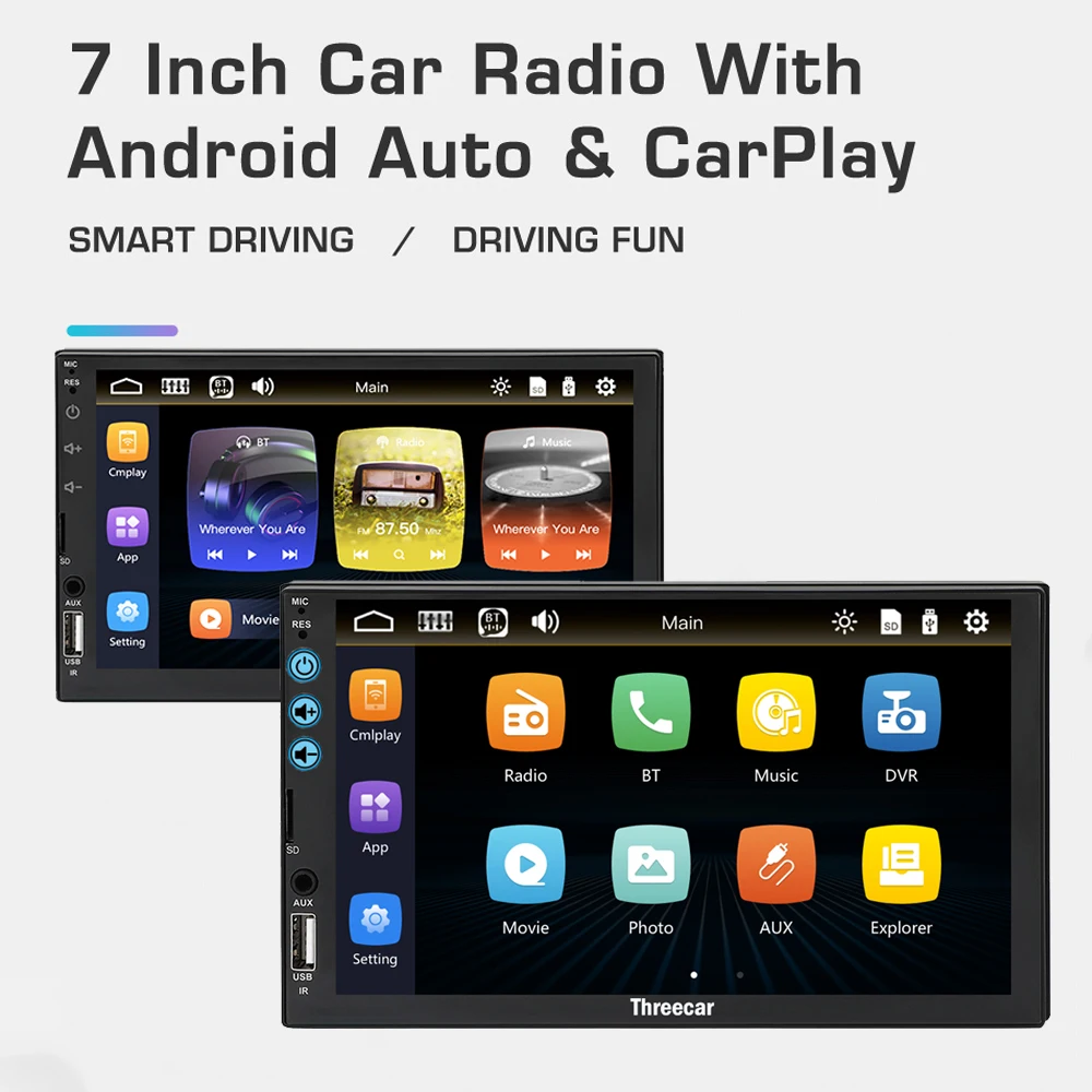 

Newest 2 din Autoradio Bluetooth Mirrorlink Car Stereo 7" HD MP5 Auto Multimedia Player Aux FM Input Receiver With Rear Camera