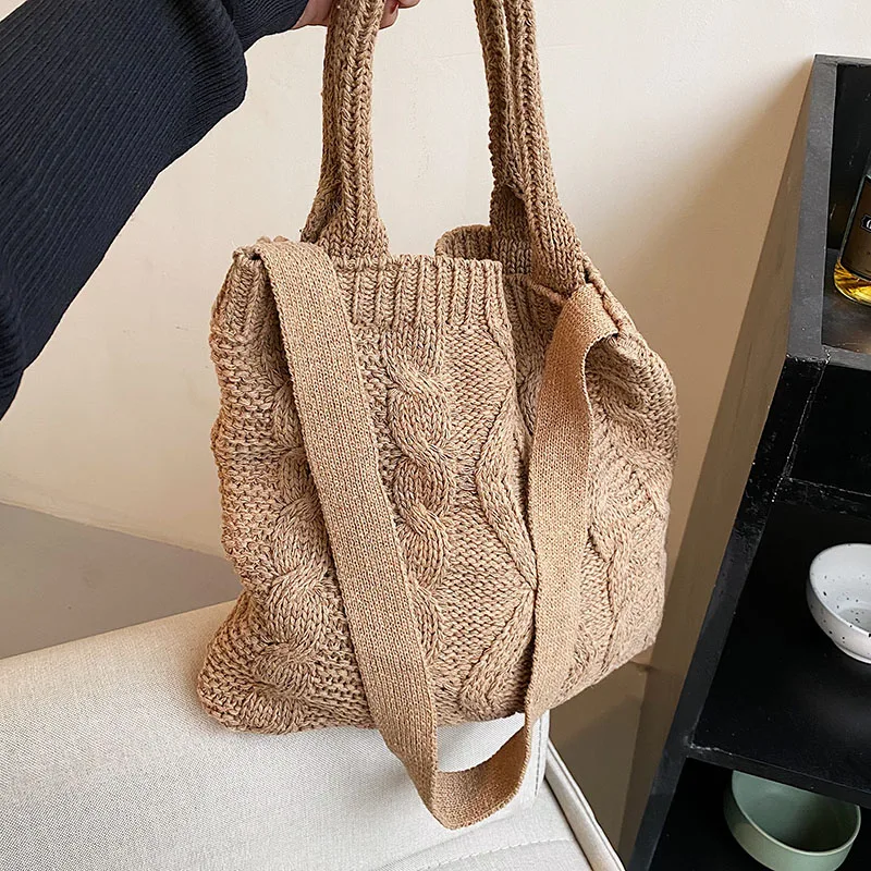 

Popular Handbags For Women New Fine Woolen Shoulder Bag Western Style All-match Large Capacity Messenger Bag Leisure Tote Bag