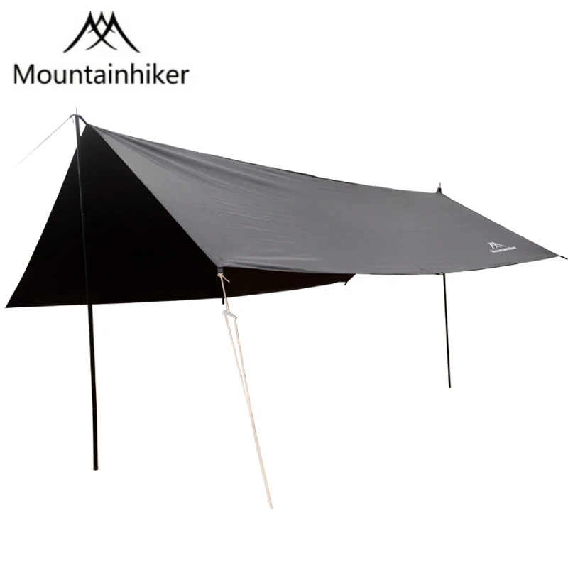 5.0*2.92M UPF50+ 15D Oxford With Black Coated Waterproof 3000+ Khaki Rain Awning Tent Canopy Camping Sunscreen Maple Leaf Tarp