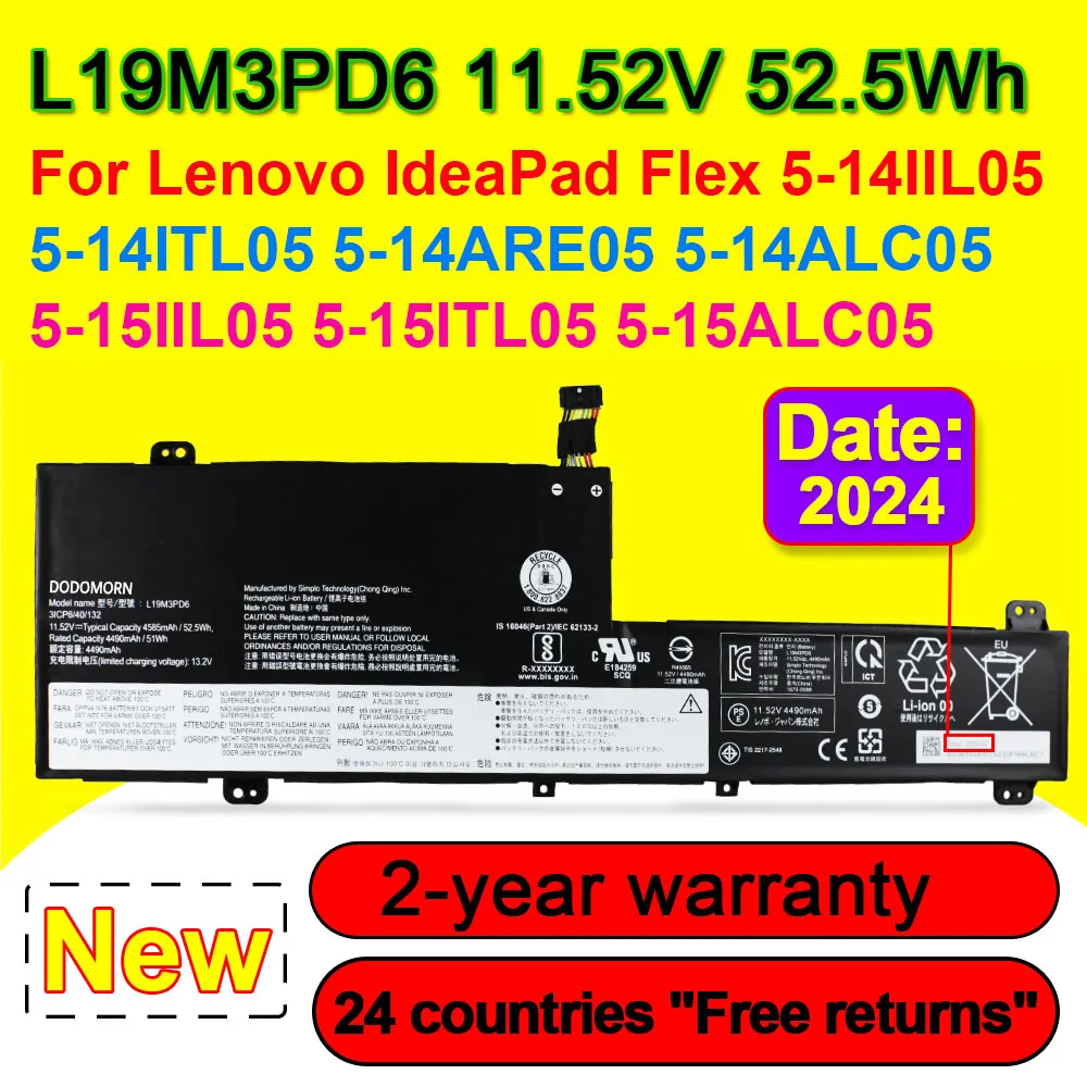L19M3PD6 L19C3PD6 L19D3PD6 для Lenovo IdeaPad Flex 5 14ALC05 14IIL05 14ARE05 14ITL05 15AL505 15IIL05 аккумулятор ноутбука 4585