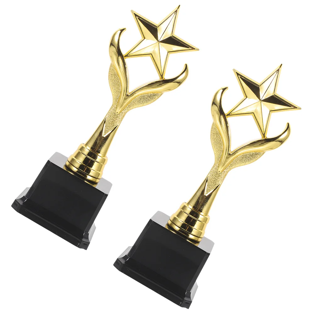 

2 Pcs Trophy Winner Cup Soccer Celebration Award Pentagram Model Abs Competition School Child Prizes Adults