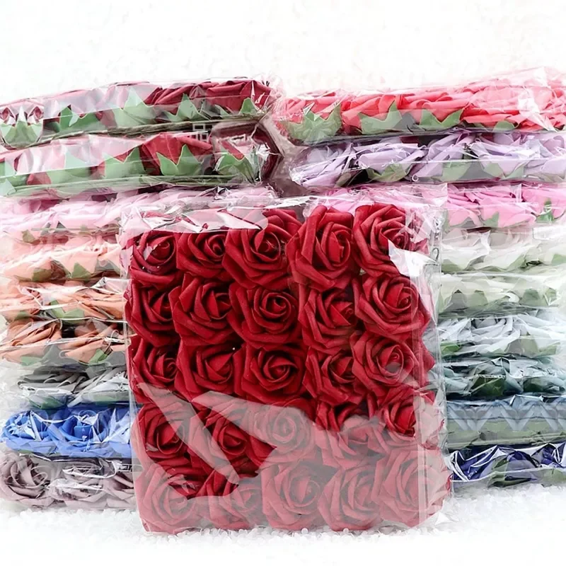 

8cm Large Rose Artificial Flower for Wedding Party Home Office Decor Fake Rose Flower 16cm Stem Wed Valentine's Day Decorations