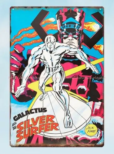 Дизайнерский комикс galктус для пивоваренного паба гаража металлический жестяной