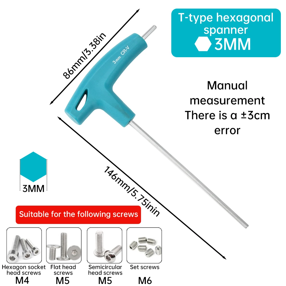 

Набор шестигранных ключей Т-образного типа с резиновой ручкой, шестигранный ключ 2 мм/2,5 мм/3 мм/4 мм/5 мм, инструмент
